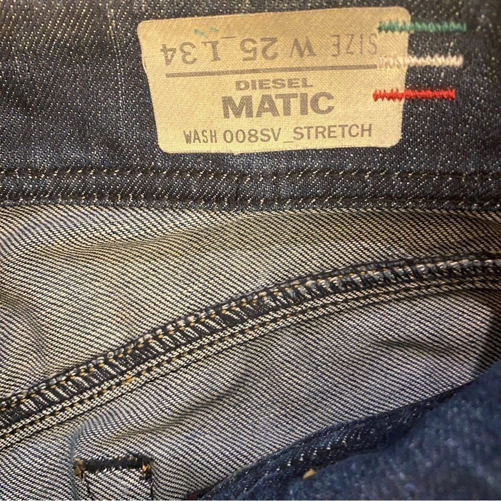Diesel Matic W25 L34 Low Rise Slim Skinny Womens Jeans Actual 29x33.5 Distressed - Picture 10 of 16